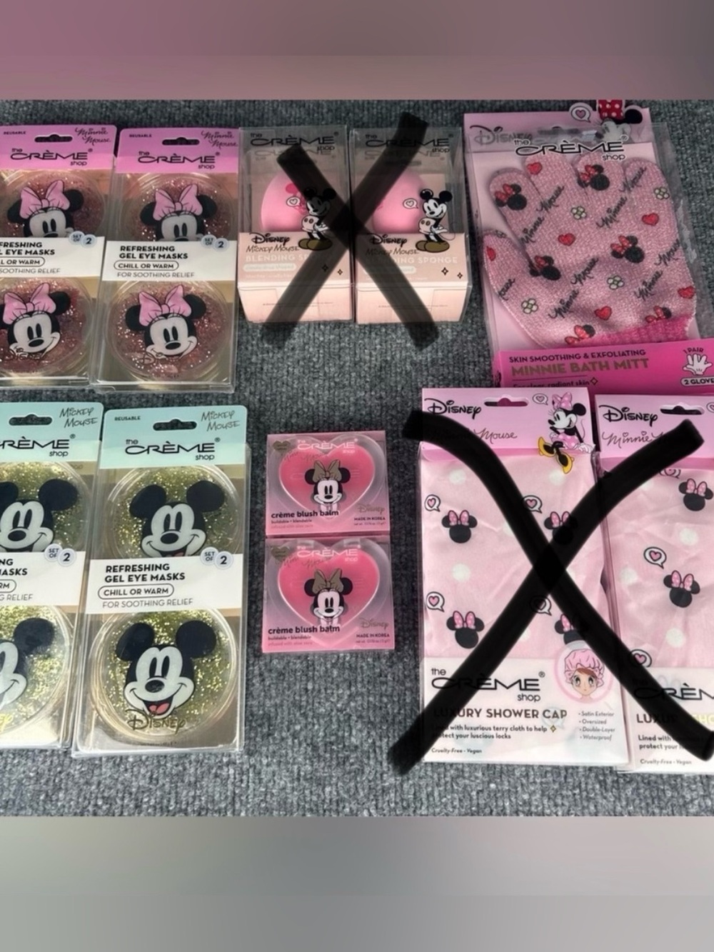 The Crème Shop Disney Minnie & Mickey Mouse Spa Gift & Bath Set - lot of 7